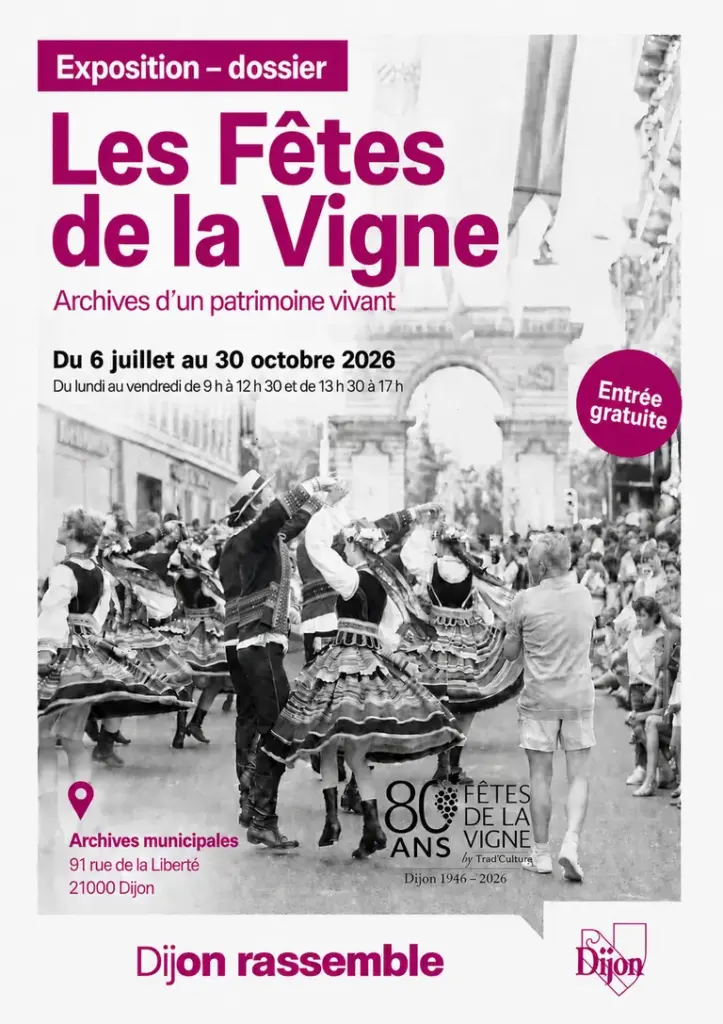 Dijon : les 80 ans des Fêtes de la Vigne s’exposent gratuitement