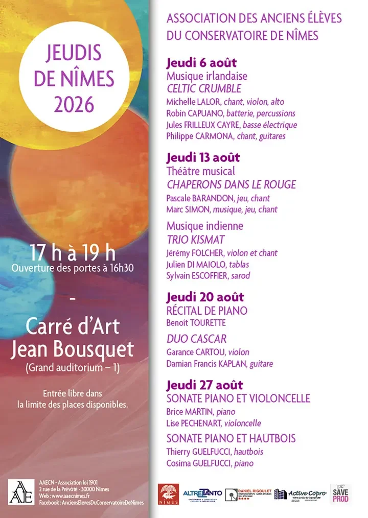 À Nîmes, deux sonates gratuites au Carré d’Art le 27 août