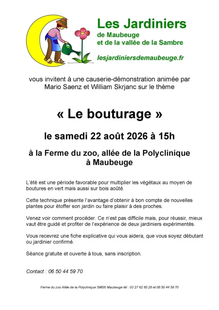 Le bouturage en direct à Maubeuge : rendez-vous le 22 août