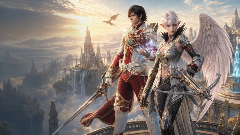 Illustration conceptuelle 2 du MMORPG avec IA Lineage2AI